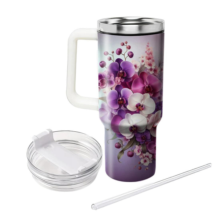 Artistic Orchid Symphony  Unique Tumblers