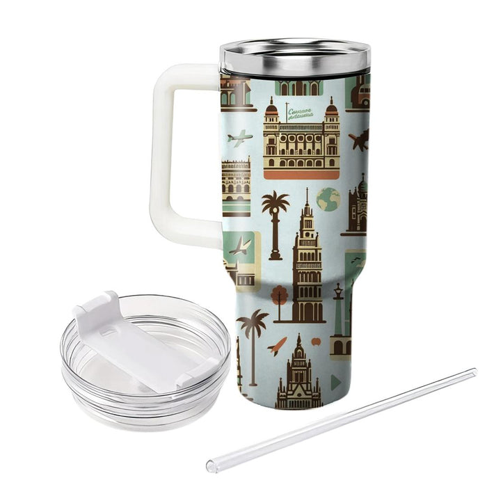 Vintage Travel Postcards  Insulated Tumblers