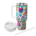 Flashy 80s Fashion Personalized Tumblers