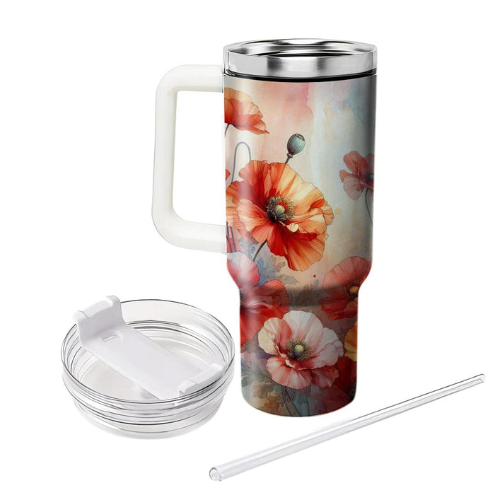 Watercolor Poppy  Tumblers For Gifts