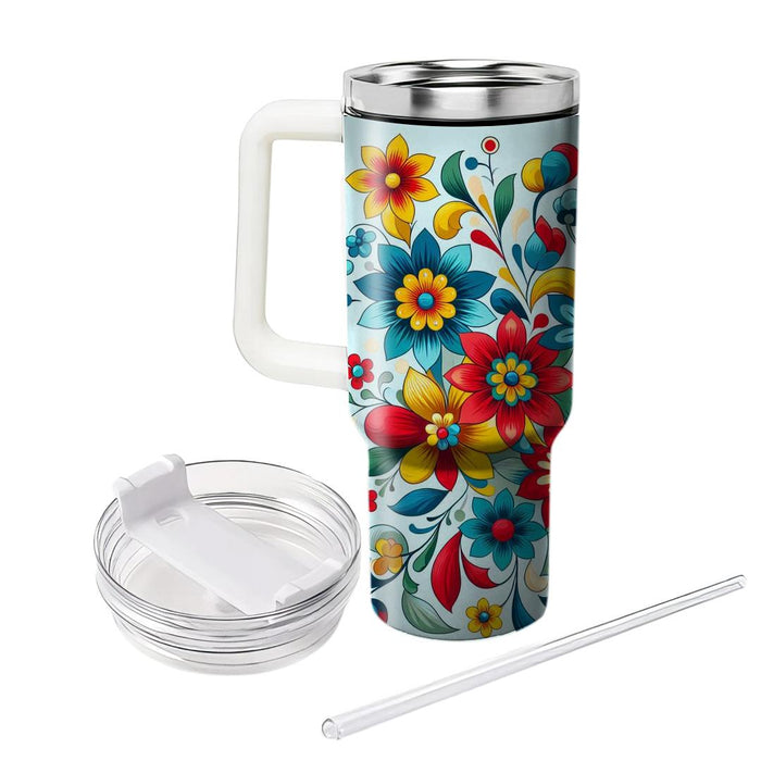 Whimsical Flower Carousel  Unique Tumblers