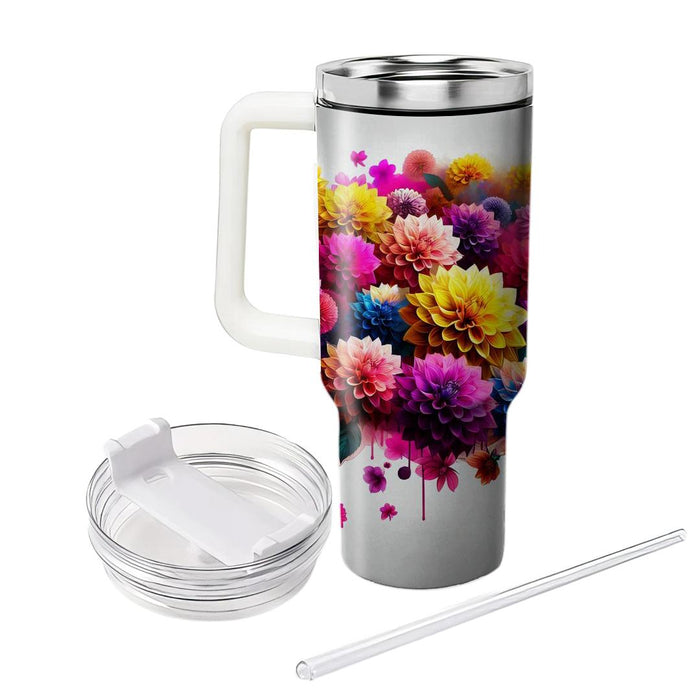 Vibrant Dahlia Dream  Unique Tumblers