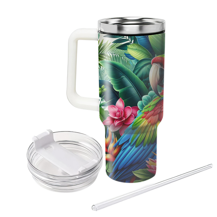 Tropical Parrot Paradise  Personalized Tumblers