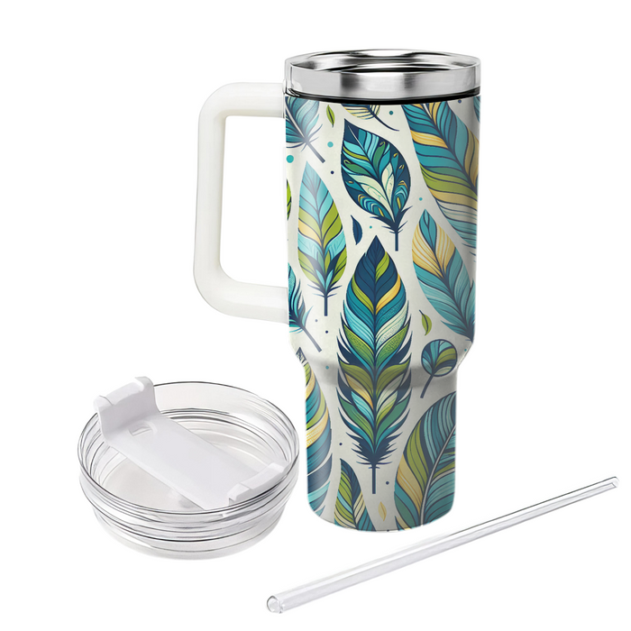 Vivid Feather Motifs  Unique Tumblers