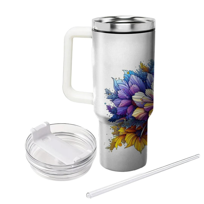 Vibrant Wildflower  Tumbler Cups