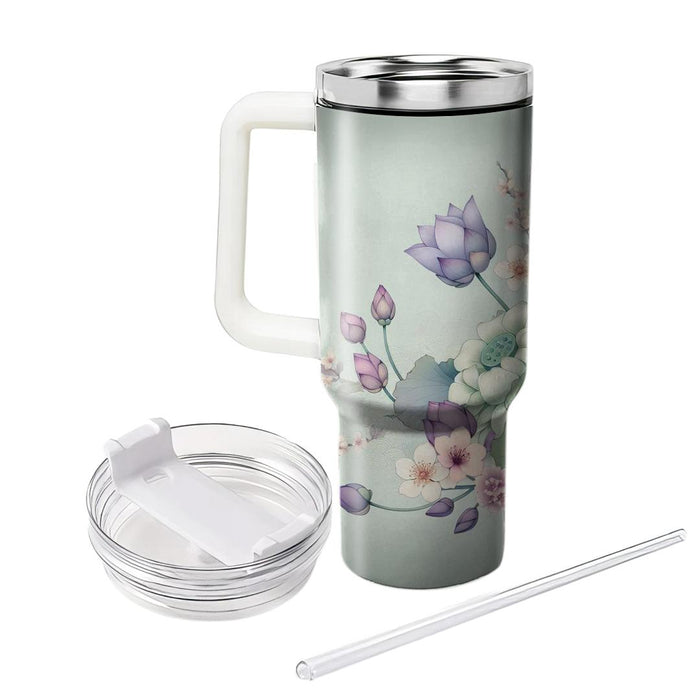 Zen Floral Serenity  Tumblers With Lids