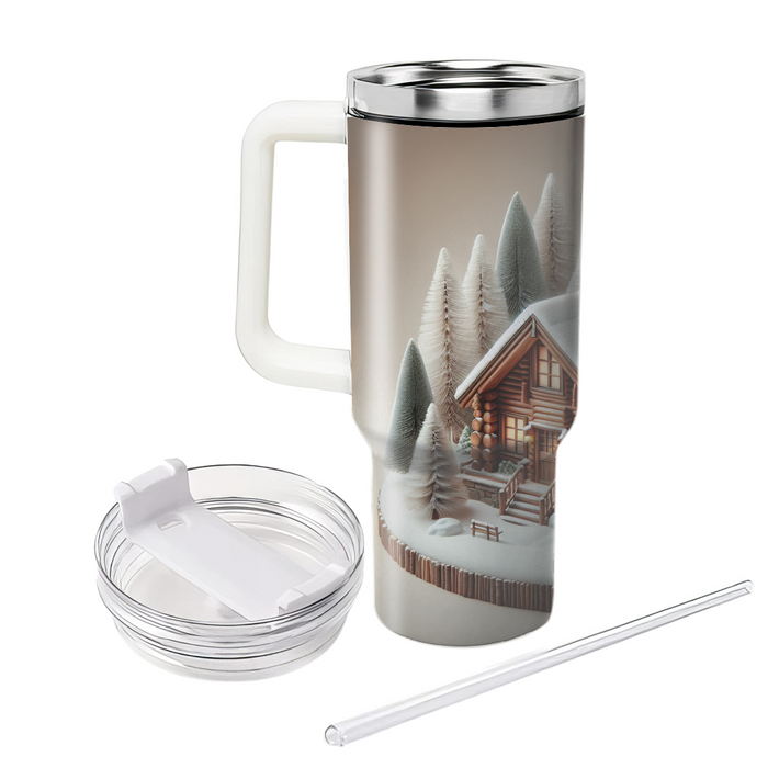 Winter Cozy Cabin  Personalized Tumblers