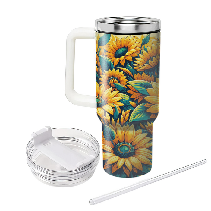 Golden Sunflower Fields  Custom Tumblers