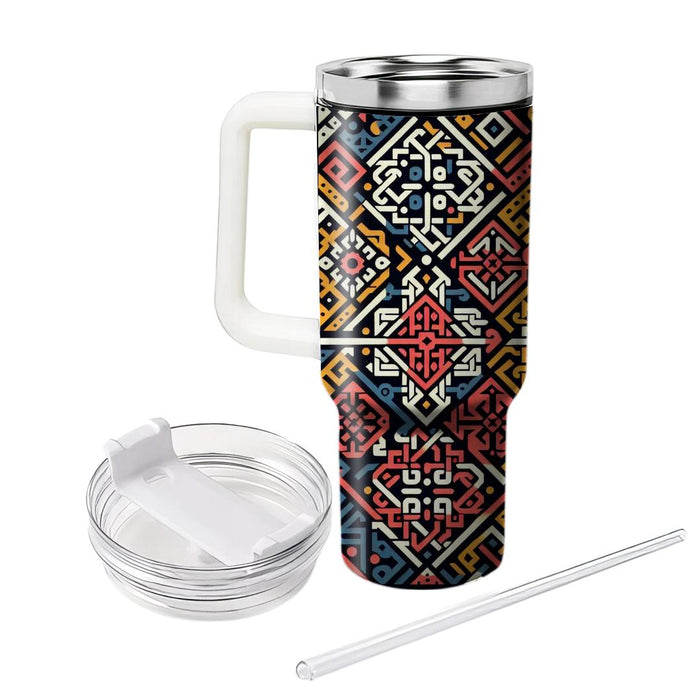 Vibrant Ethnic Lattice  Insulated Tumblers