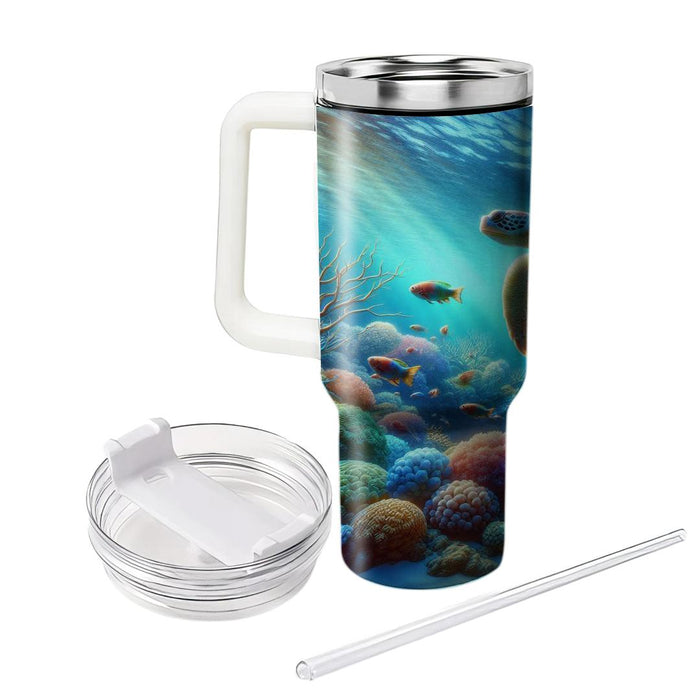 Serene Turtle Ocean  Tumbler Cups