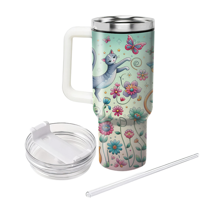 Whimsical Feline Wonderland  Personalized Tumblers