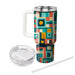 Square Mosaic Vibrance  Tumblers With Lids