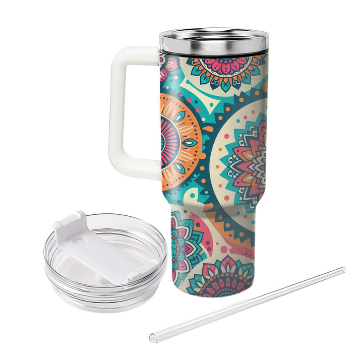 Vibrant Bohemian Mandala  Unique Tumblers