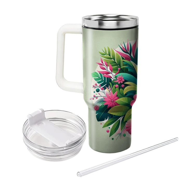 Vivid Tropical Flora  Tumblers With Lids