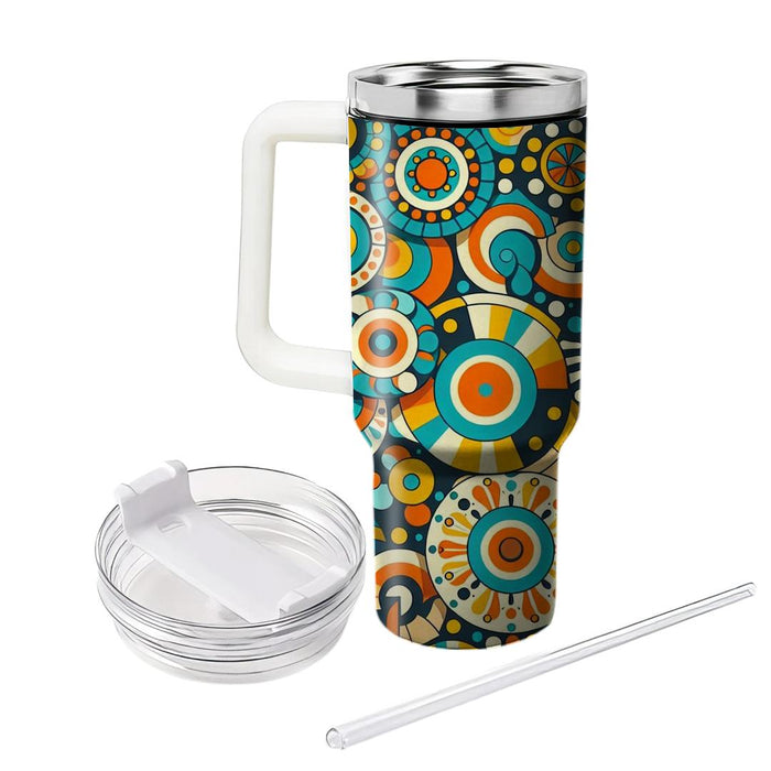 Vibrant Circular Motifs  Custom Tumblers