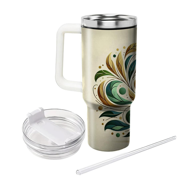 Whimsical Leaf Motif  Insulated Tumblers