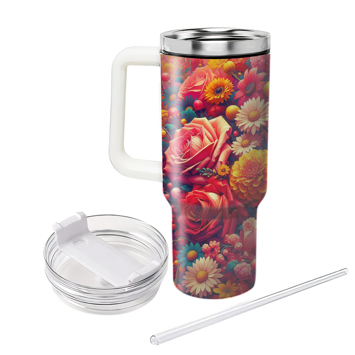 Floral Burst Explosion  Unique Tumblers