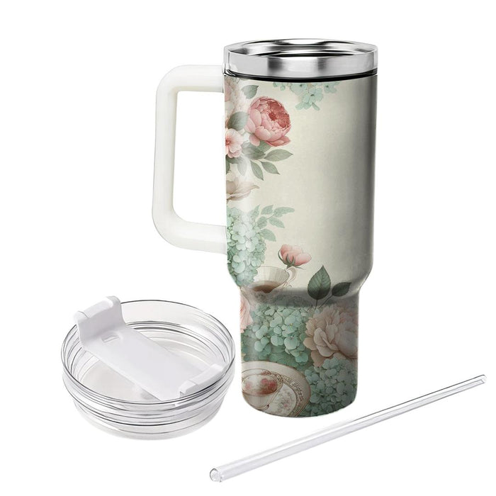 Spring Garden Tea Party Tumblers With Lids