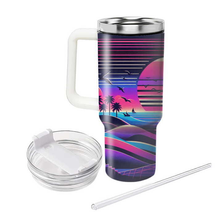 Retro Wave Paradise Insulated Tumblers