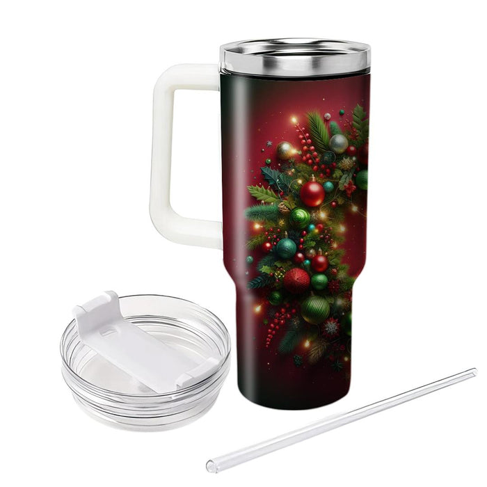 Whimsical Wreath - Holiday Gathering  Custom Tumblers