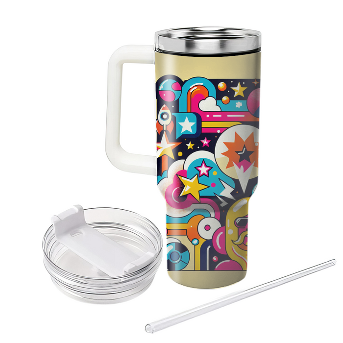 Playful Pop Art Tumblers With Lids