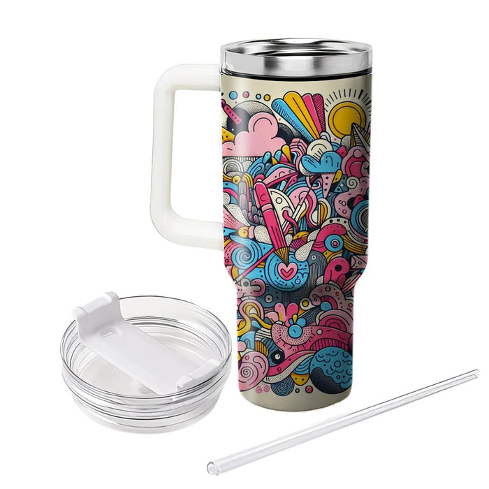 Groovy Abstract Doodles  Unique Tumblers