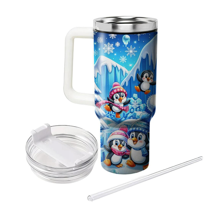 Winter Playful Penguins  Tumbler Cups