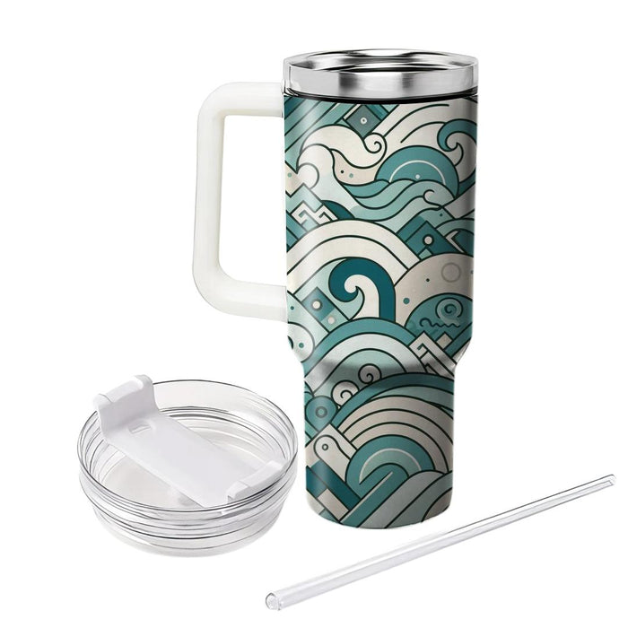 Serene Waves Motif  Travel Tumblers