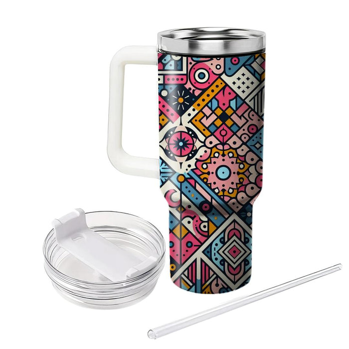 Geometric Floral Burst  Tumblers For Gifts