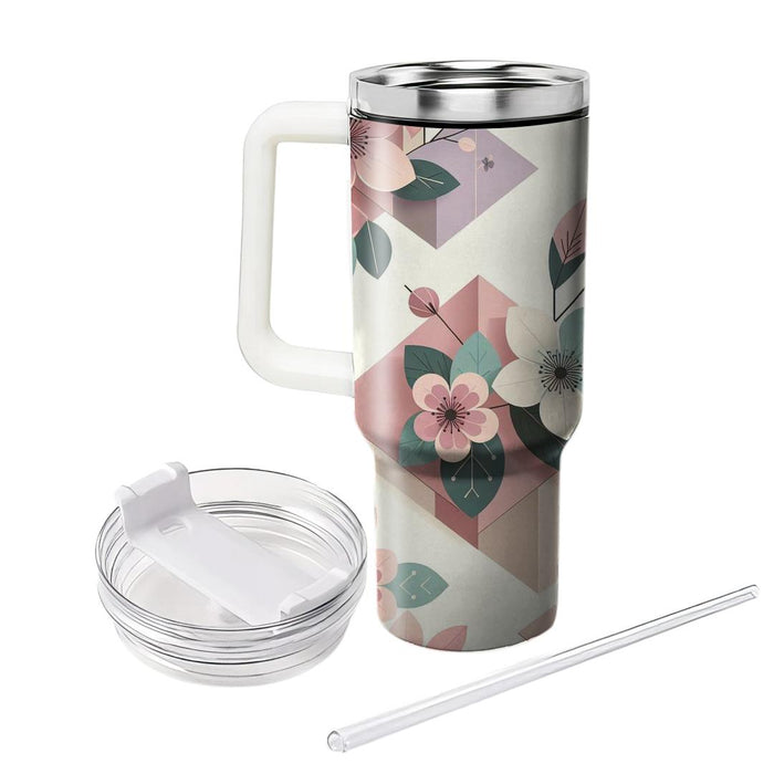 Geometric Pastel Blossoms  Insulated Tumblers