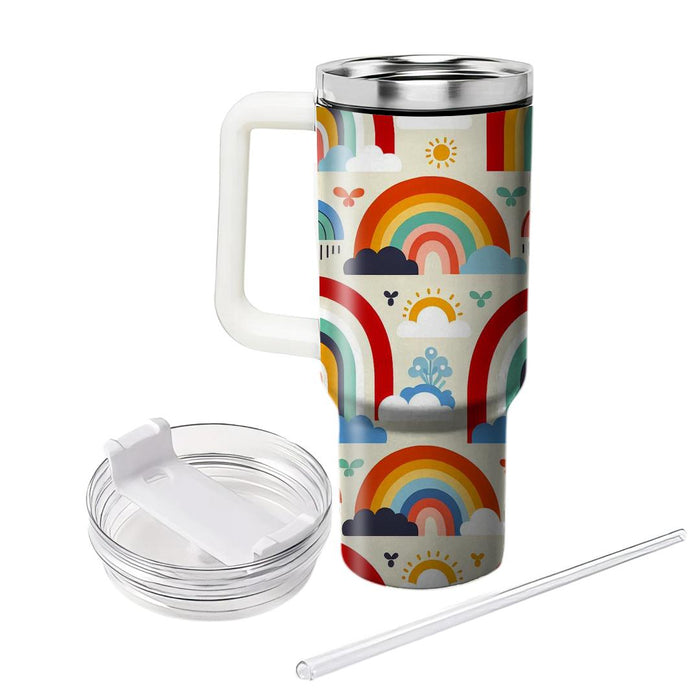 Whimsical Rainbow Pattern  Travel Tumblers