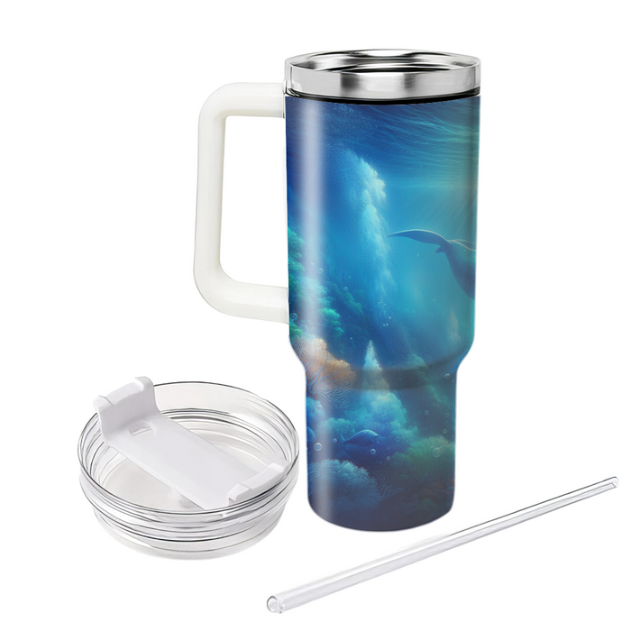 Serene Whale Underwater  Tumblers With Lids