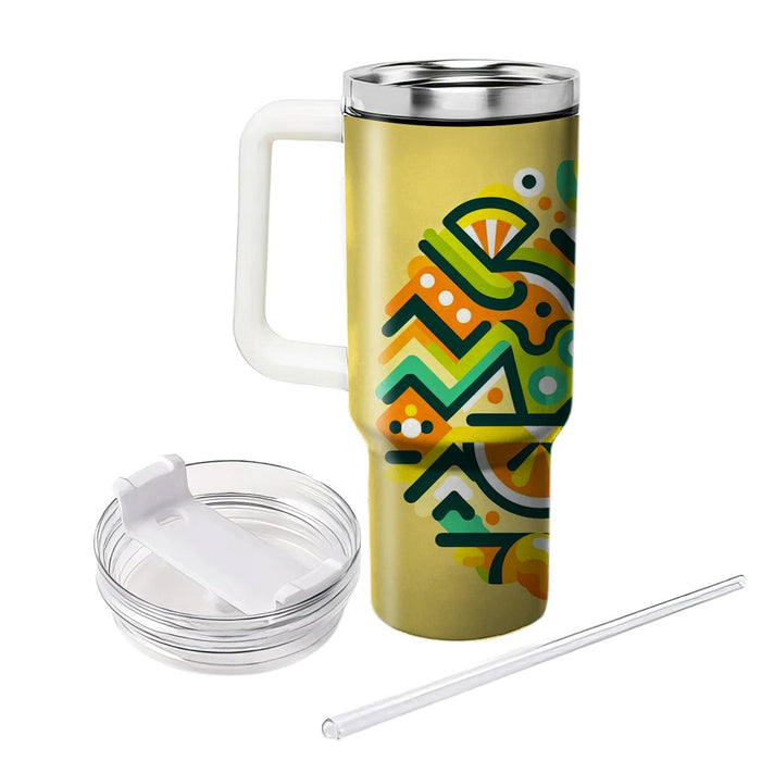 Zigzag Citrus Twist  Tumblers With Lids