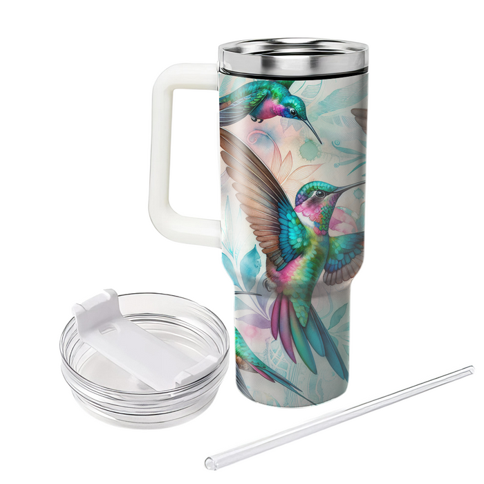 Watercolor Hummingbird Harmony  Personalized Tumblers