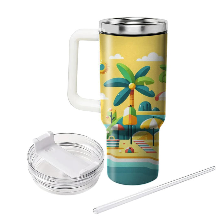 Whimsical Beach Scene  Tumblers With Lids