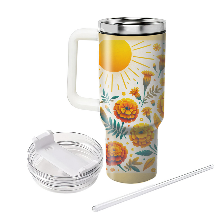 Sunny Marigold Mornings  Tumblers With Lids