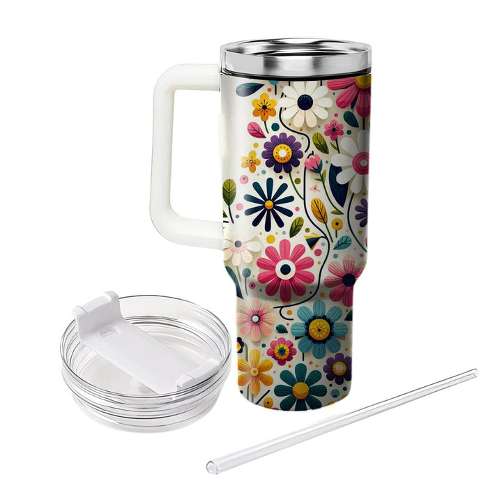 Whimsical Flower Chain  Unique Tumblers