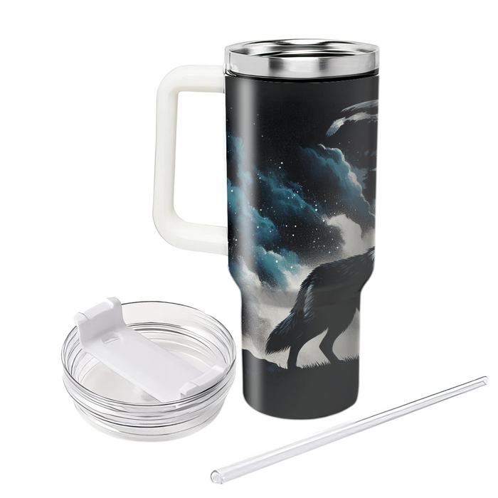 Starlit Wolf Howl  Personalized Tumblers