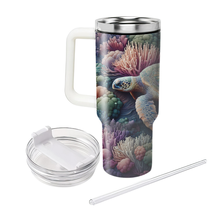 Artistic Turtle Voyage  Personalized Tumblers