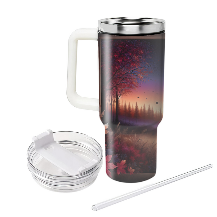 Autumn Twilight Leaves  Personalized Tumblers