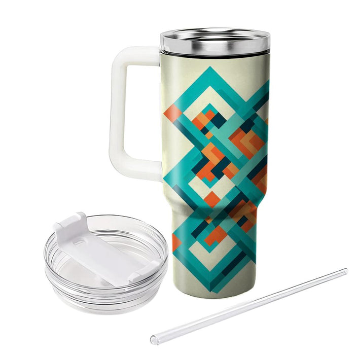 Geometric Diamond Rhythm  Tumblers With Lids