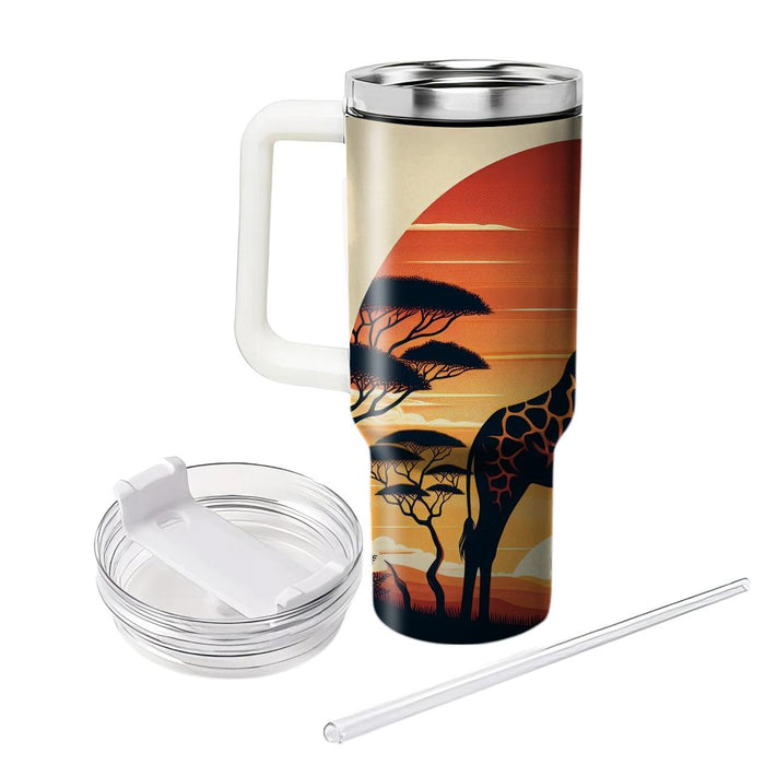 Wild Giraffe Neck Stretch  Decorative Tumblers