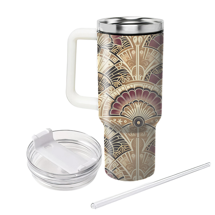 Art Deco Fan Motif Custom Tumblers