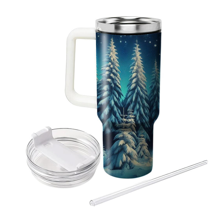 Winter Snowy Pine Forest  Insulated Tumblers