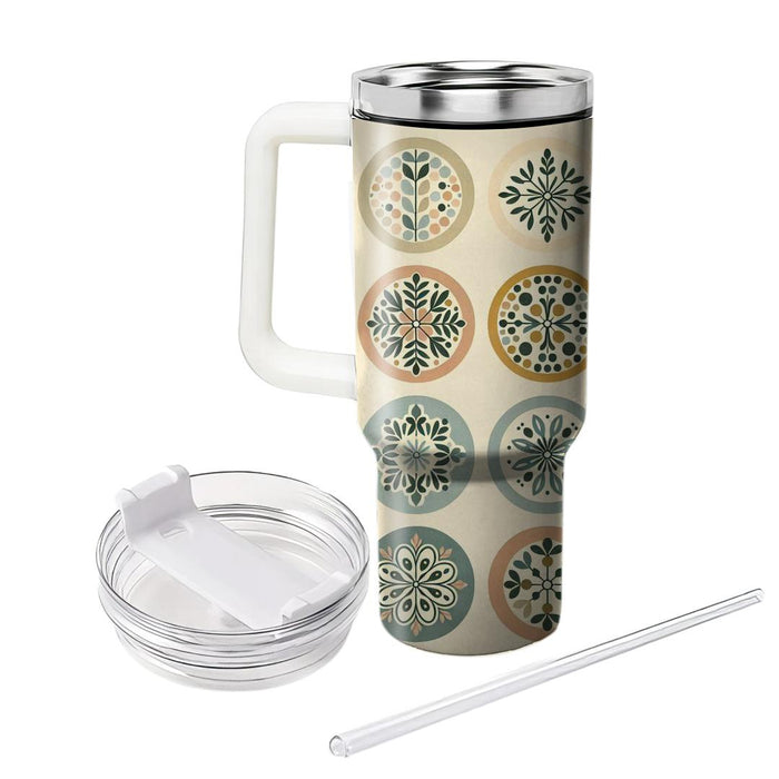 Vintage Inspired Circle Pattern  Travel Tumblers