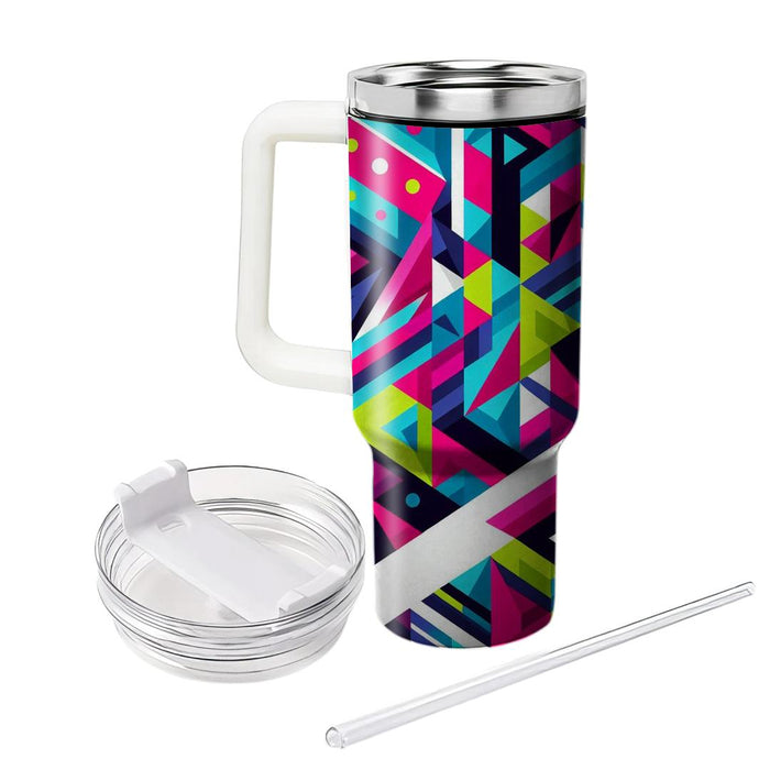 Bold Triangular Design  Tumblers With Lids