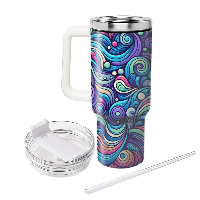 Vibrant Abstract Ripple  Unique Tumblers