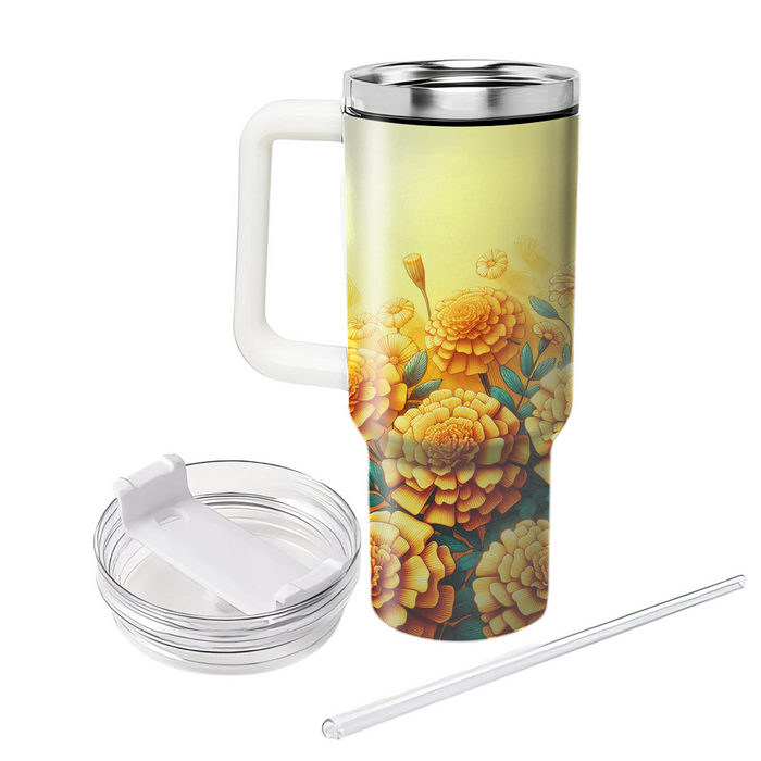 Sunlit Marigold Fields  Custom Tumblers