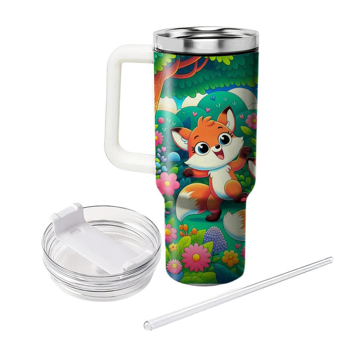 Whimsical Foxes And Flowers  Decorative Tumblers