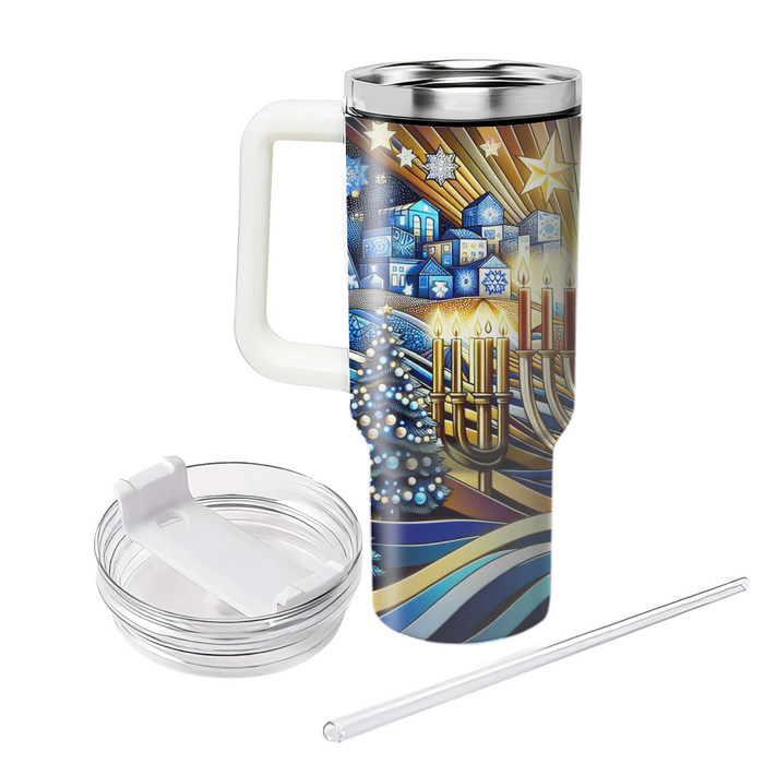 Fusion Of Traditions - Christmas Meets Hanukkah  Decorative Tumblers